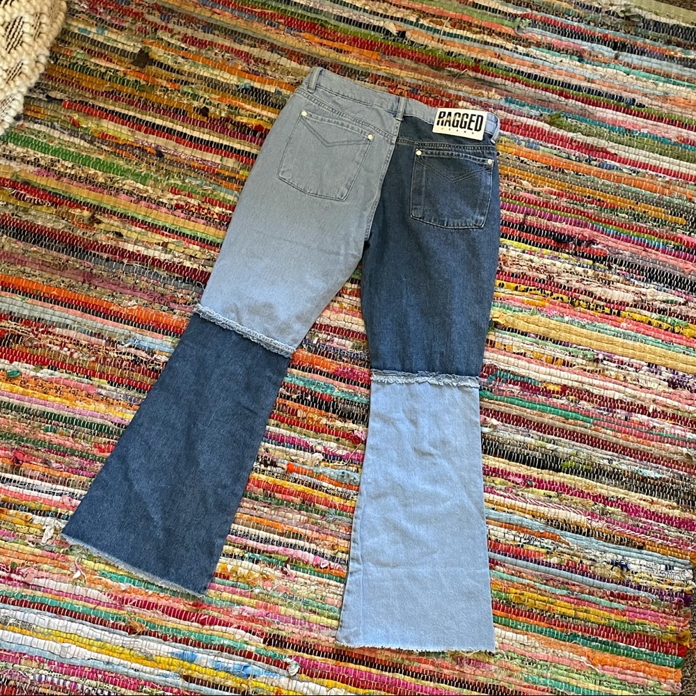 NWOT Ragged Patchwork Jeans - Picture 2 of 5